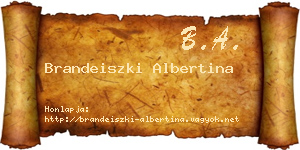 Brandeiszki Albertina névjegykártya