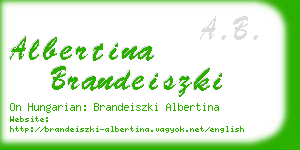 albertina brandeiszki business card